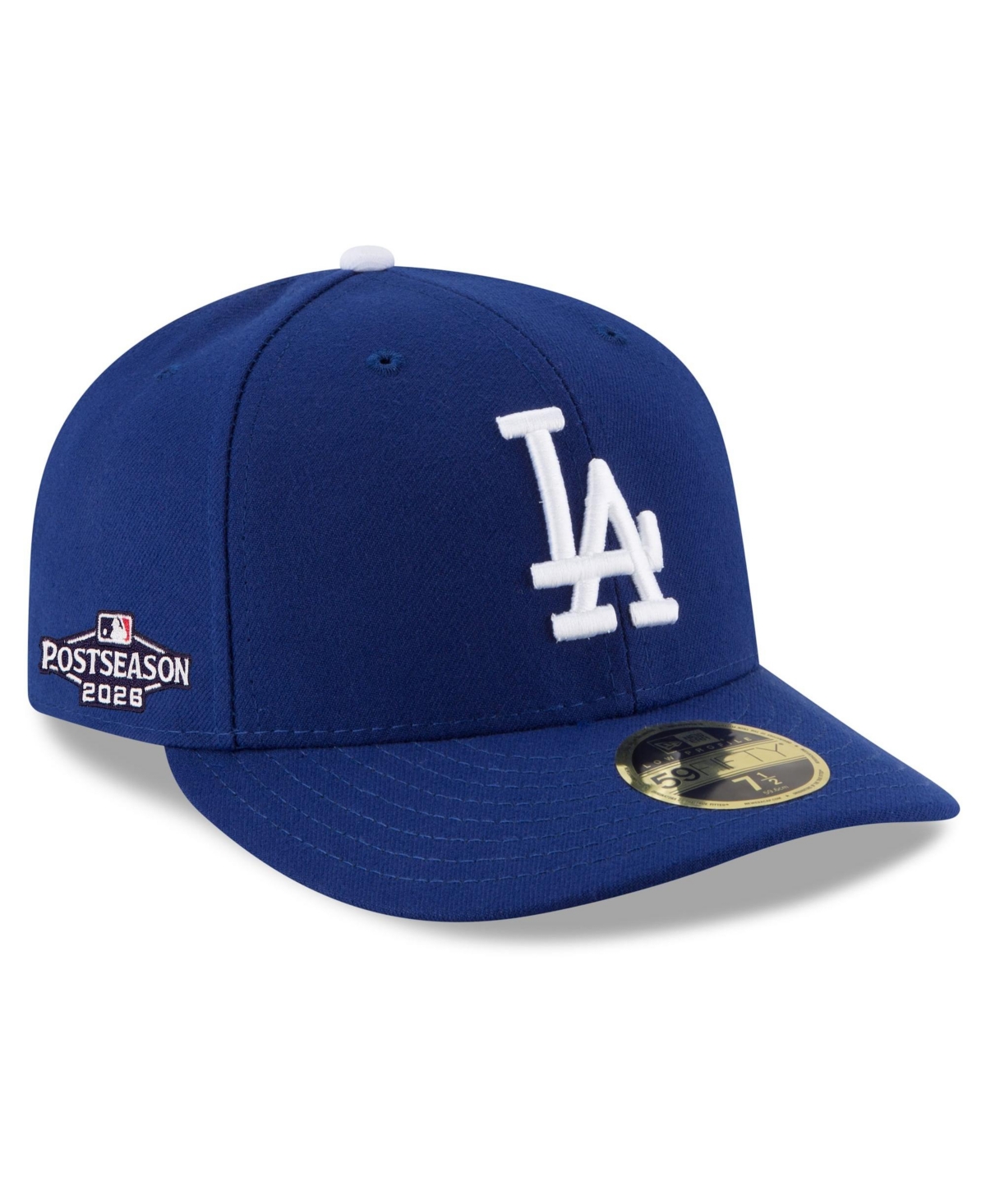 New Era Men's Royal Los Angeles Dodgers 2026 Mlb Postseason Side Patch Low Profile 59FIFTY Fitted Hat