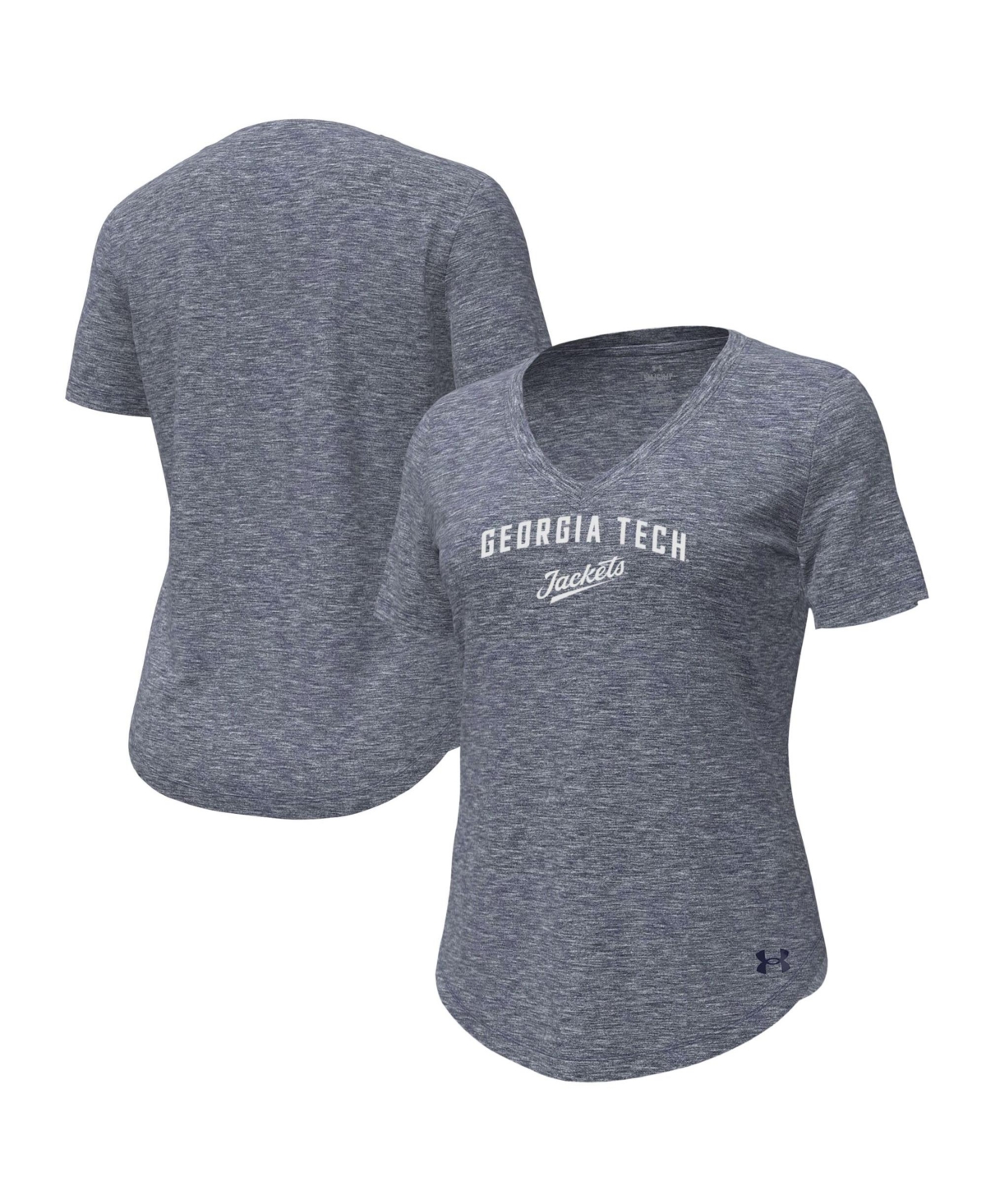 Under Armour Women's Heather Navy Georgia Tech Yellow Jackets Breezy V-Neck T-Shirt