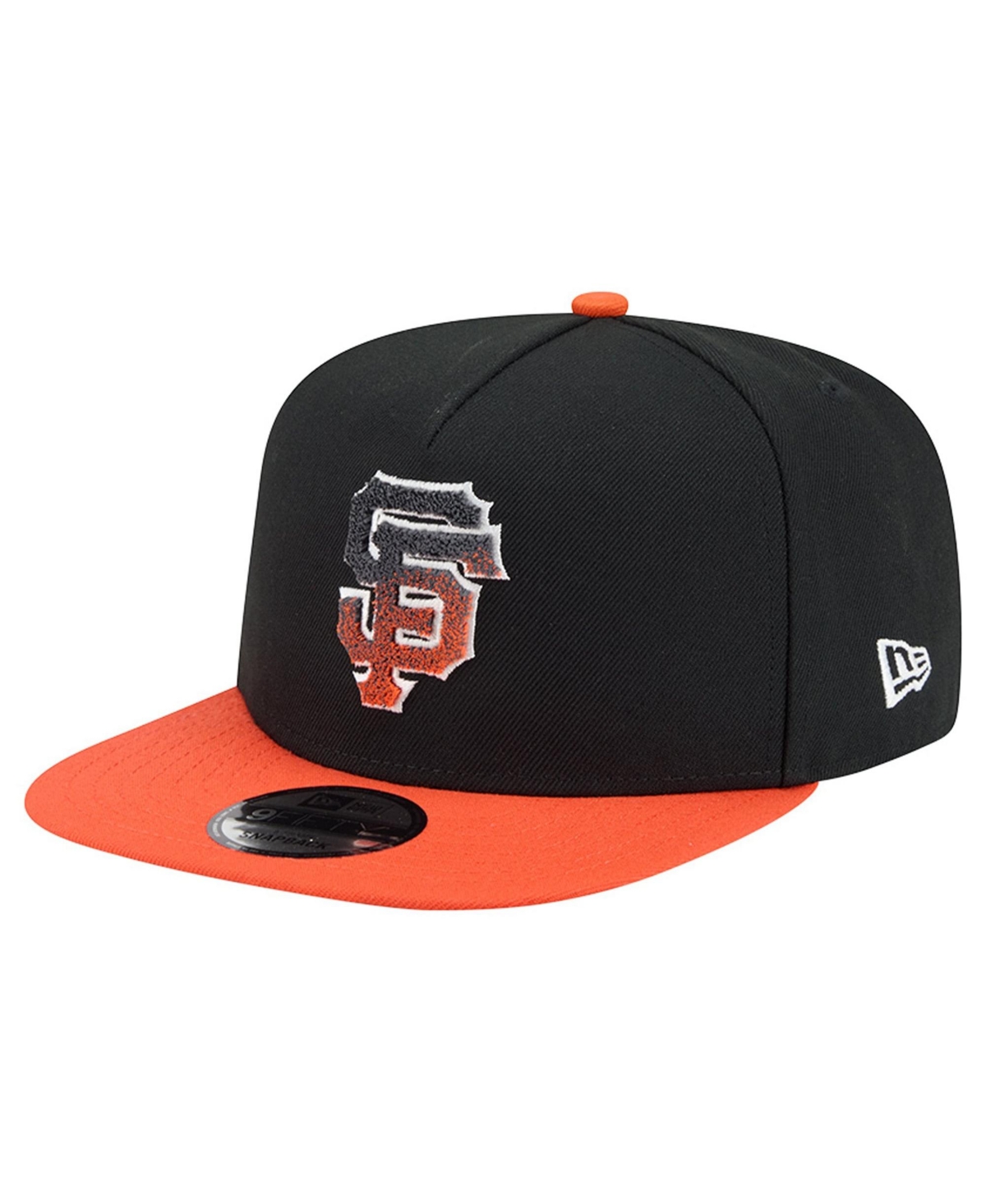 New Era Men's Black/Orange San Francisco Giants Chenille Gradient A-Frame 9FIFTY Snapback Hat - Black, Orange