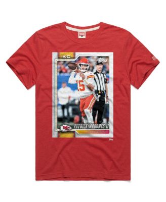 Men's and Women's Patrick Mahomes Red Kansas City Chiefs NFL Topps Trading Card Tri-Blend T-Shirt