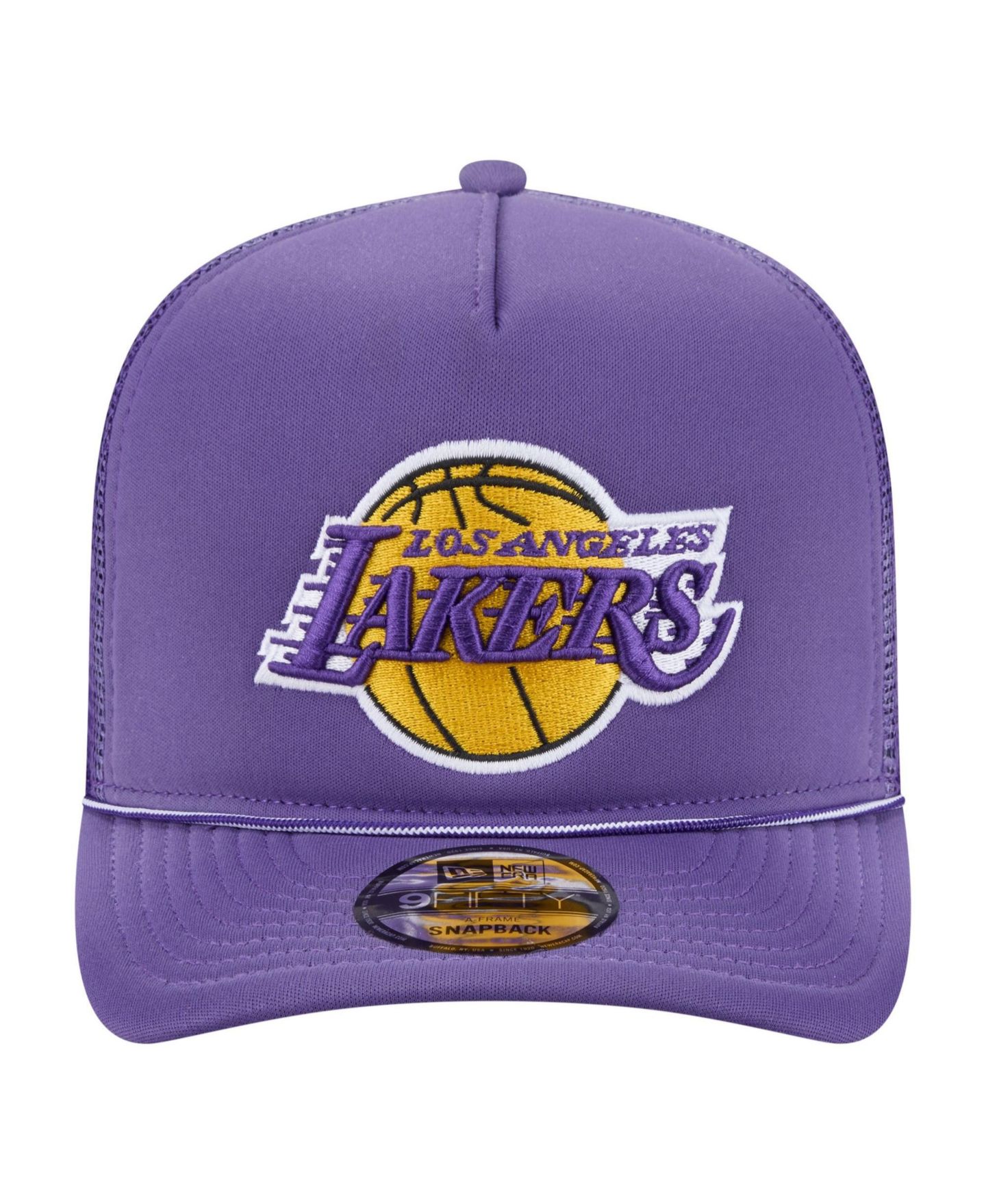 Мужская кепка New Era Purple Los Angeles Lakers Faded Foam Front 9FIFTY A-Frame Adjustable Trucker Hat — фото 3