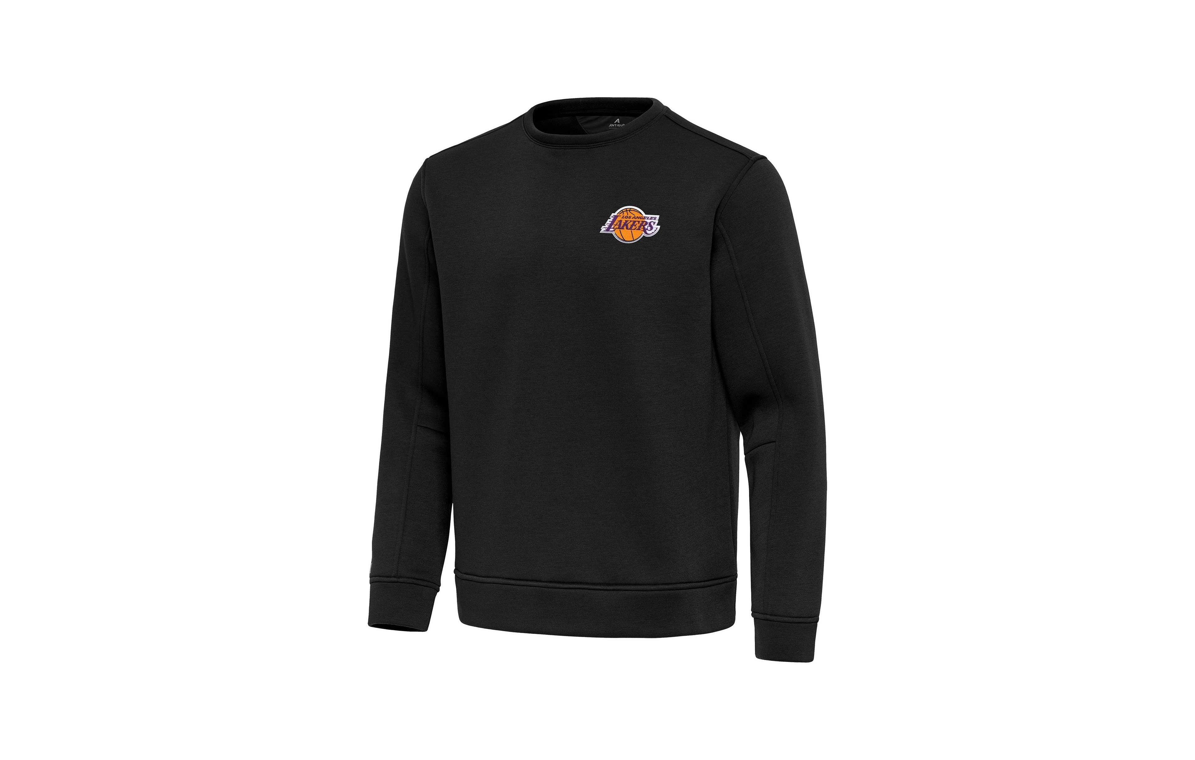 Antigua Men's Black Los Angeles Lakers Relevant Pullover Sweatshirt