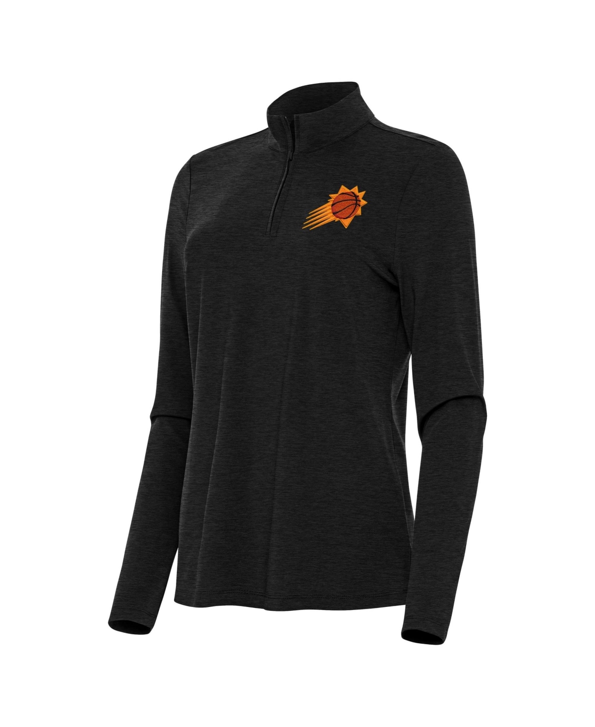 Antigua Women's Heather Black Phoenix Suns Bright Quarter-Zip Top - Heather Black