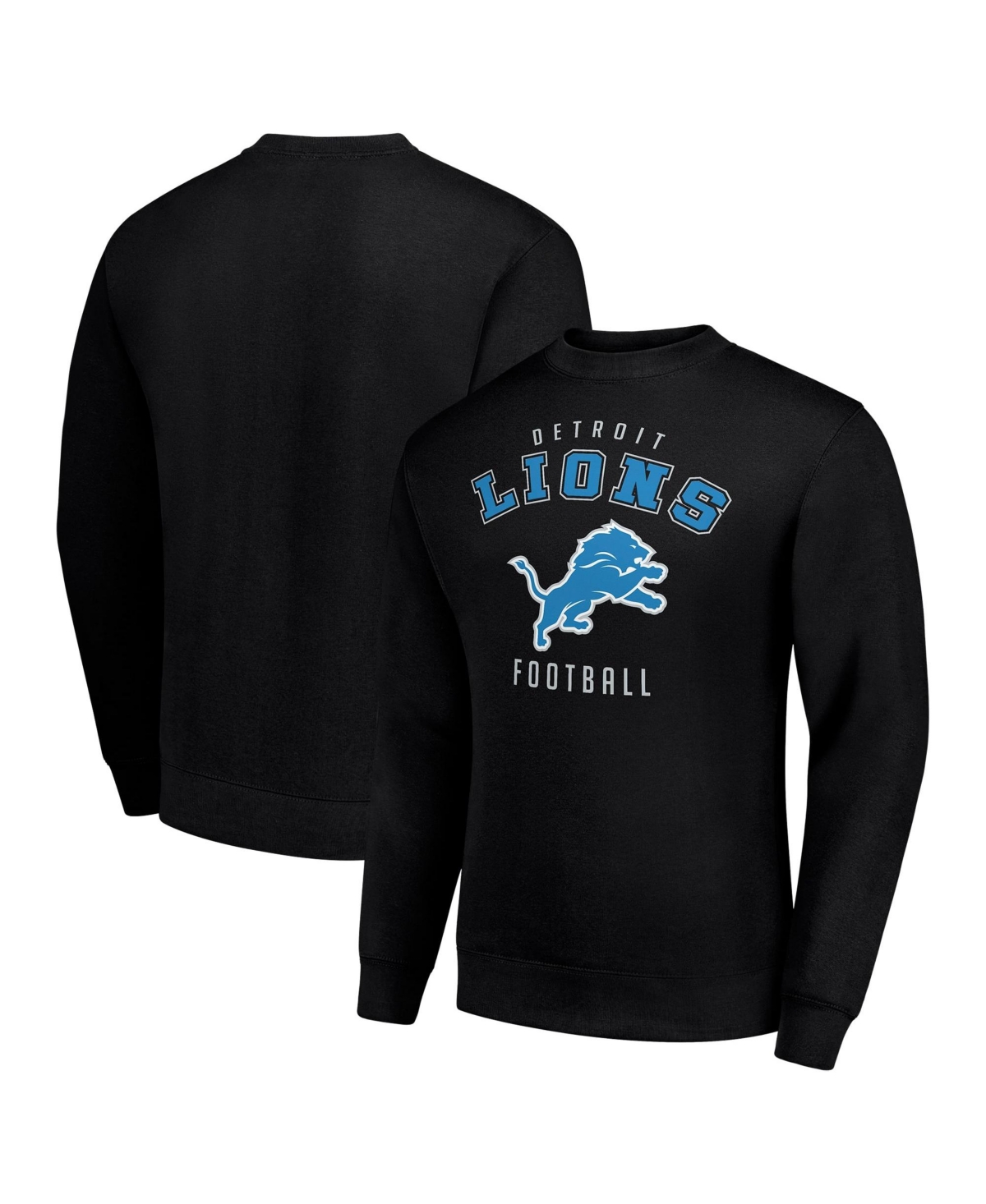 Starter Men's Black Detroit Lions Team Logo Pullover Sweatshirt - Black