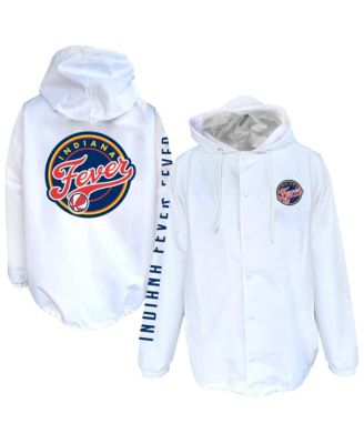 Men's White Indiana Fever Logo Full-Snap Nylon Jacket