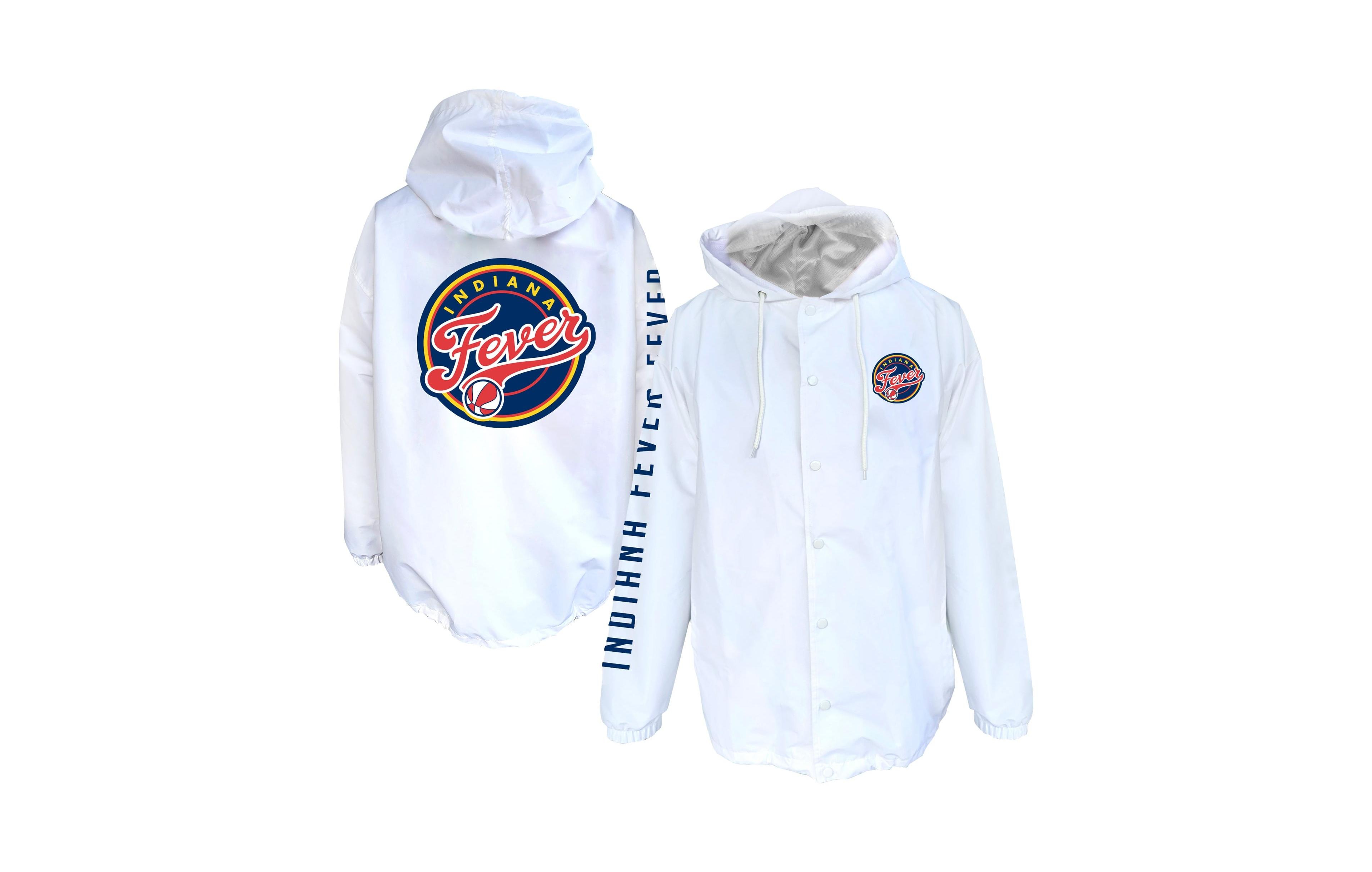 Fanatics Men's White Indiana Fever Logo Full-Snap Nylon Jacket