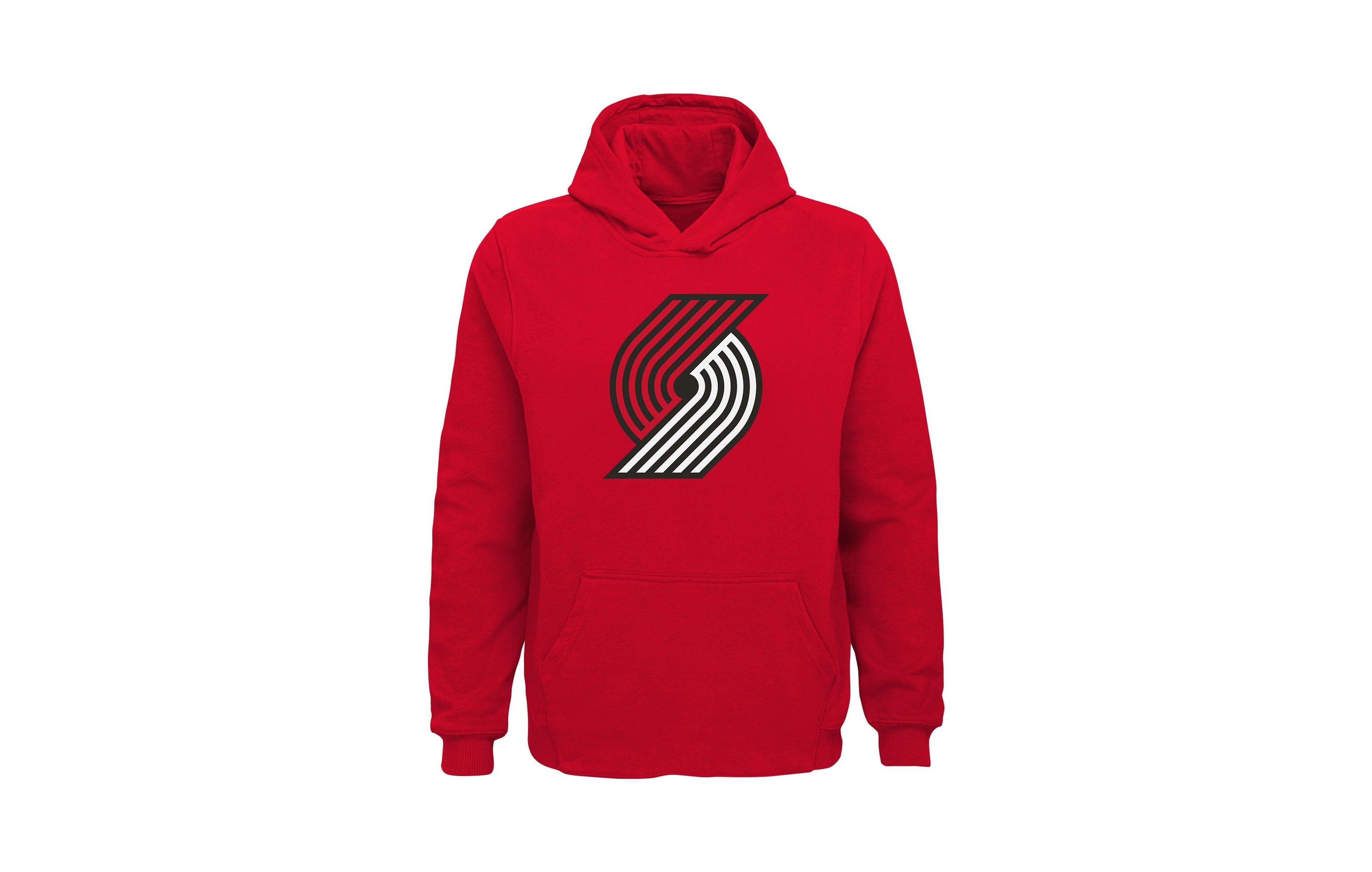 Outerstuff Big Boys' and Girls' Red Portland Trail Blazers Primary Logo Pullover Hoodie