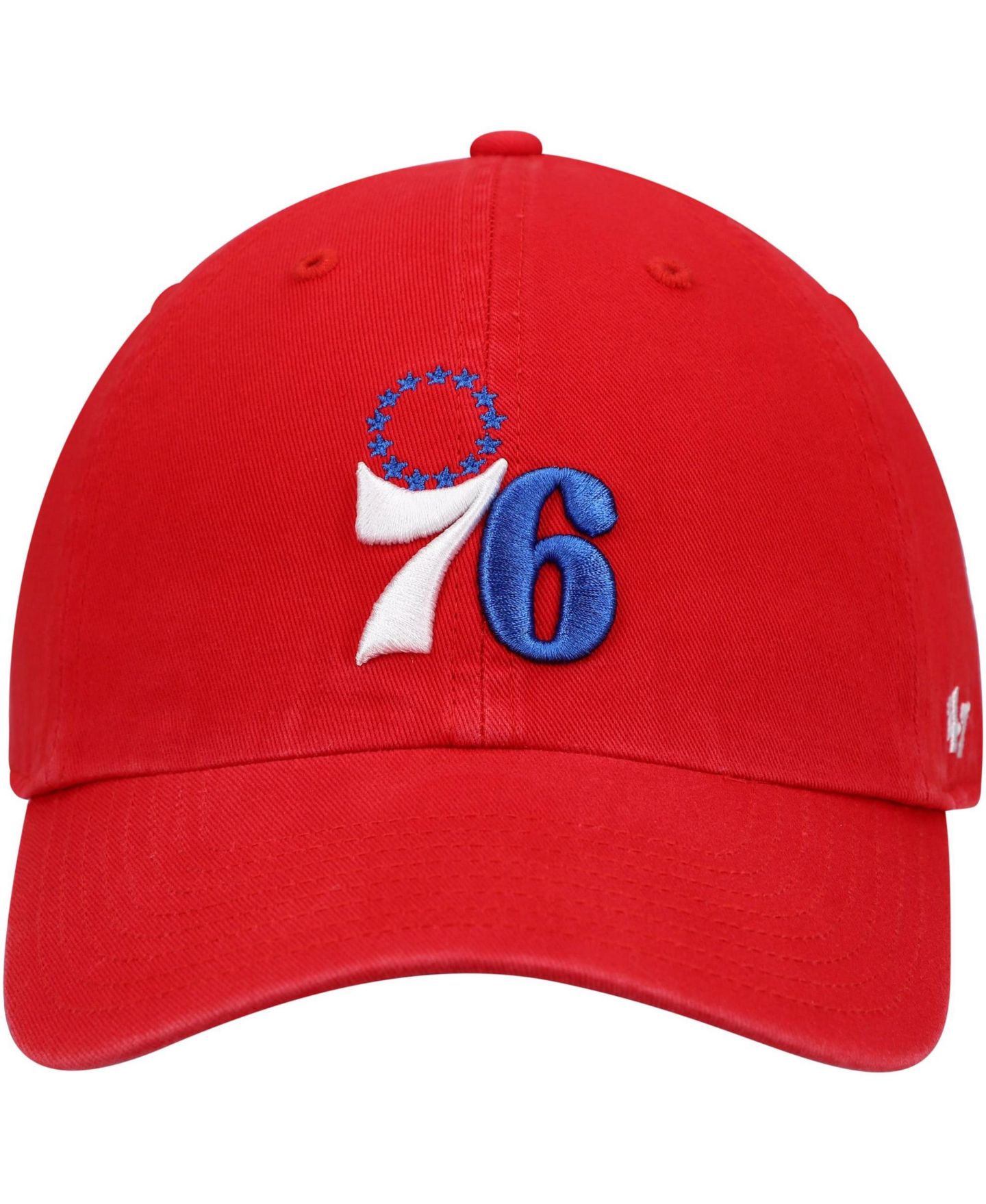 Мужская кепка '47 Brand Red Philadelphia 76ers Core Logo Clean Up Adjustable Hat — фото 2
