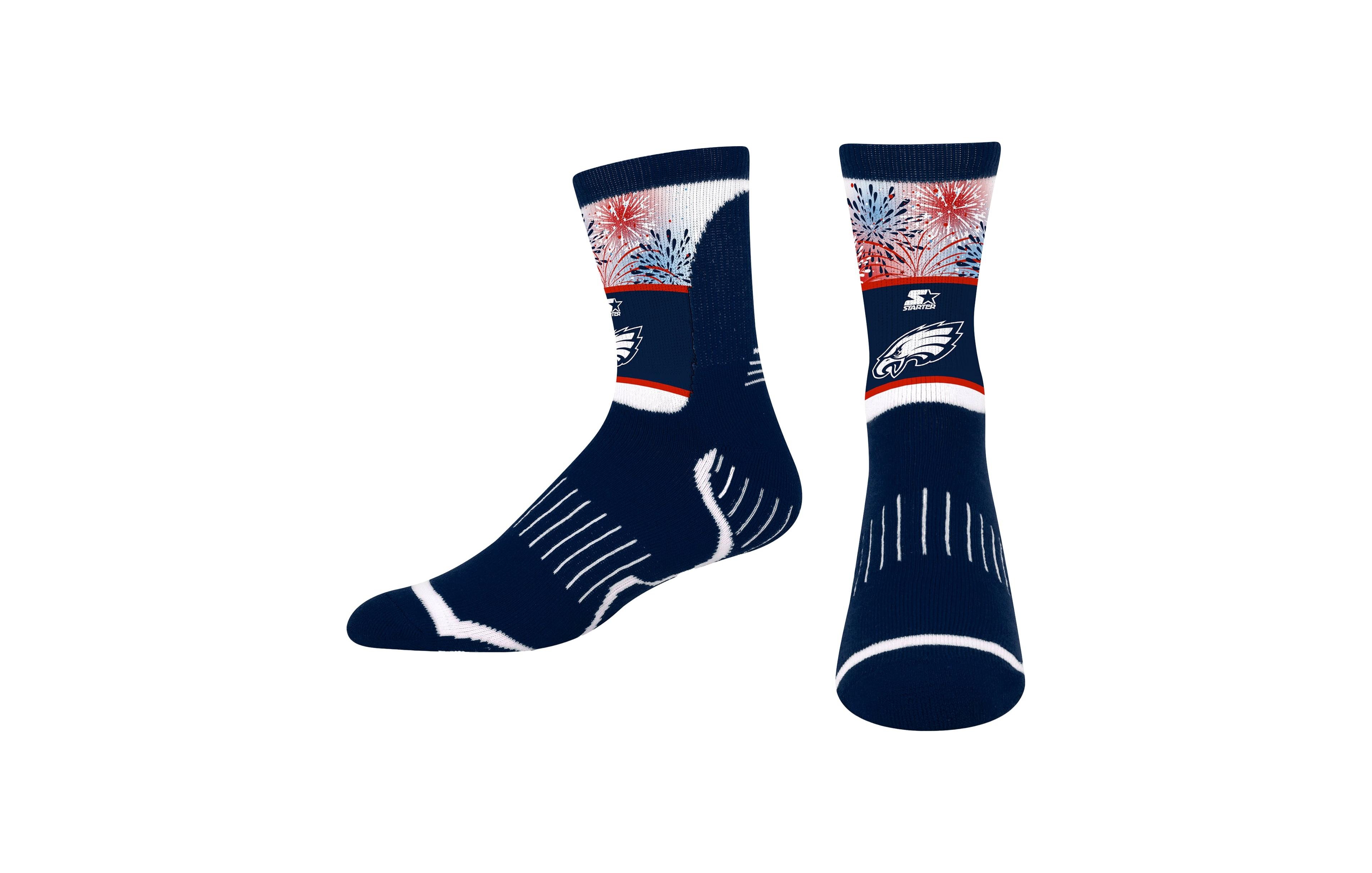 Starter Big Boys' and Girls' Navy Philadelphia Eagles Americana Firework Crew Socks
