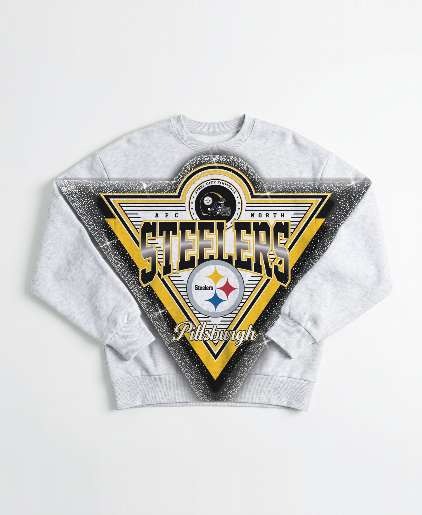 Женская толстовка Gameday Couture Heather Gray Pittsburgh Steelers Chasing Victory Rhinestone Spray Oversized Fleece — фото 5