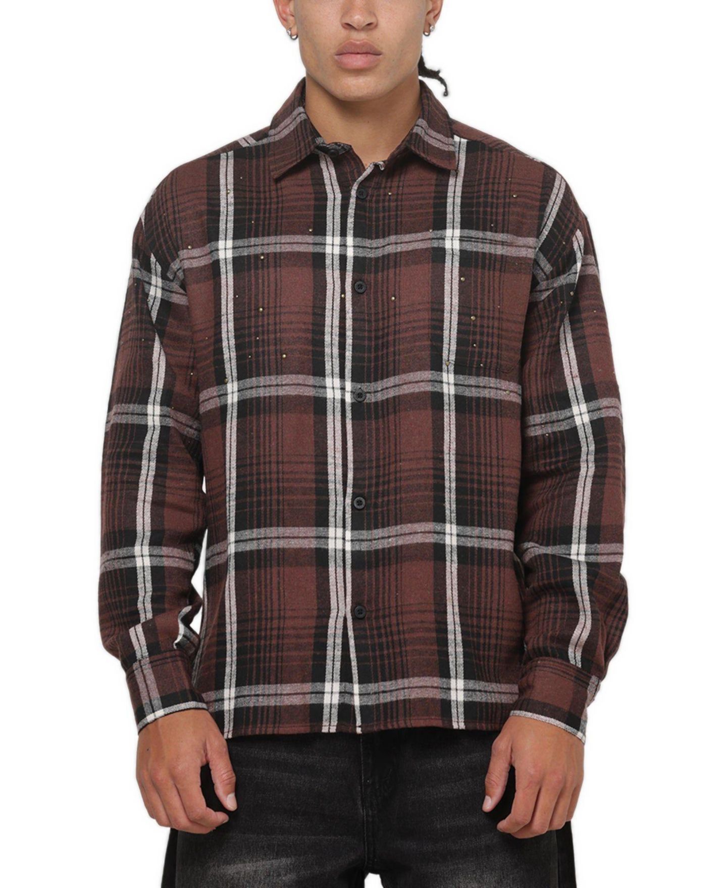 Мужская рубашка SAINT MORTA Medici Plaid Point Collar Long Sleeve — фото 1