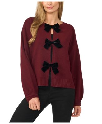 Women's Bow Closure Cardigan Sweater