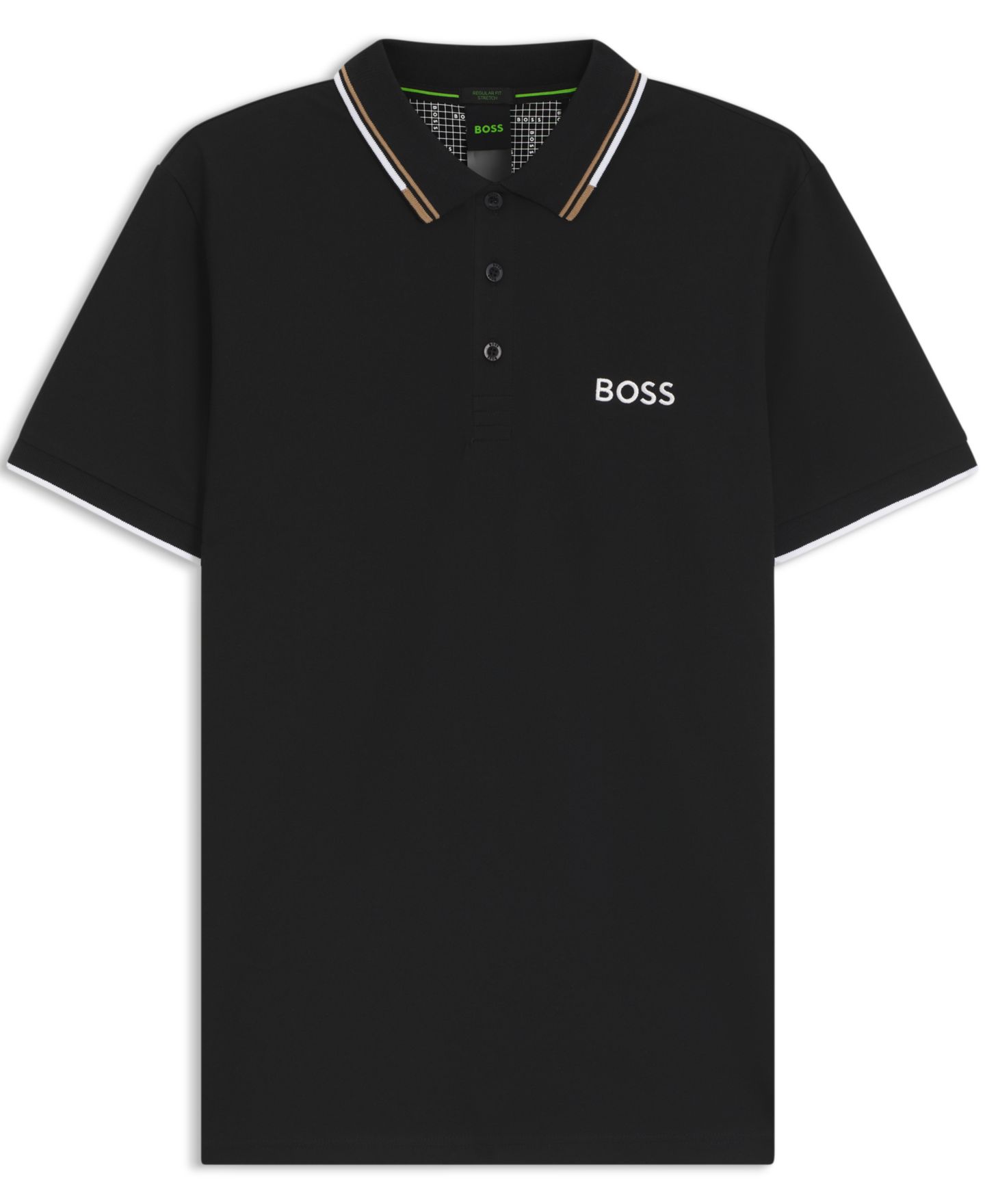 Мужское поло Hugo Boss Contrast Logo Cotton-Blend Polo Shirt, цвет: Чёрный — фото 3