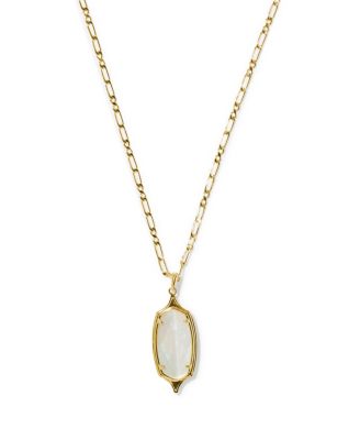 Imitation Pearl Gold-Tone Dani Stepped Frame Long Pendant Necklace