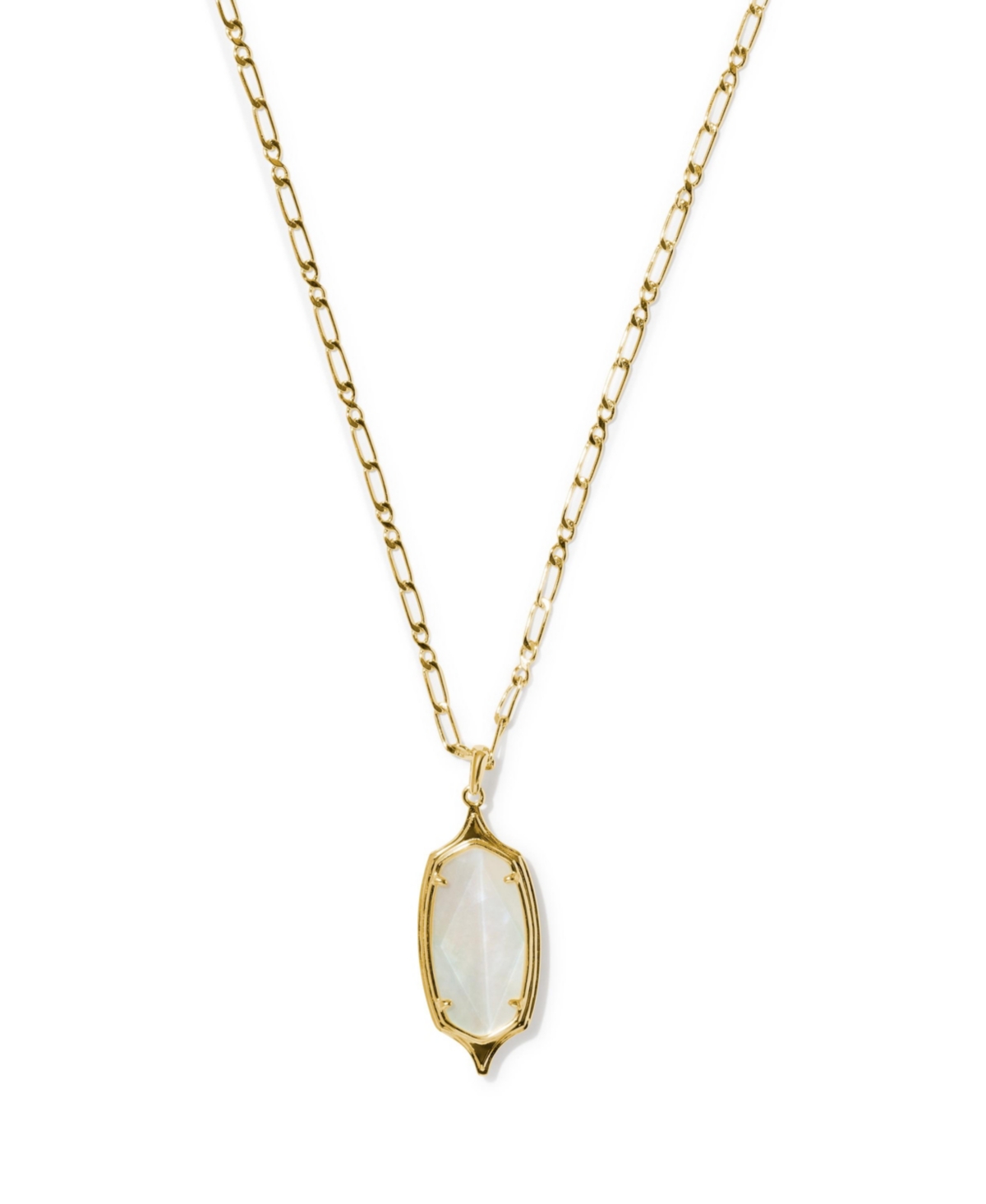 Kendra Scott Mother of Pearl Gold-Tone Dani Stepped Frame Long Pendant Necklace