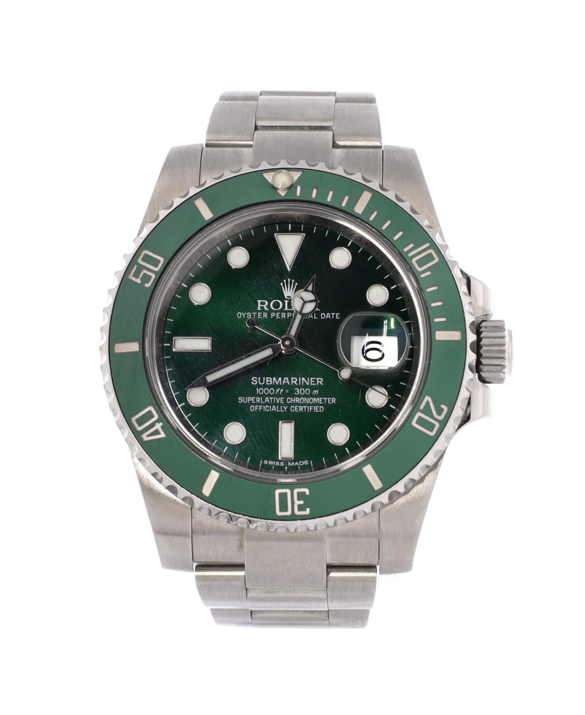 Pre-Owned Rolex Men's Automatic Submariner Hulk Water-Resistant Date Stainless Steel Watch, 40mm