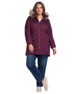 Plus Size FeatherFree Cozy Fleece Lined Winter Coat