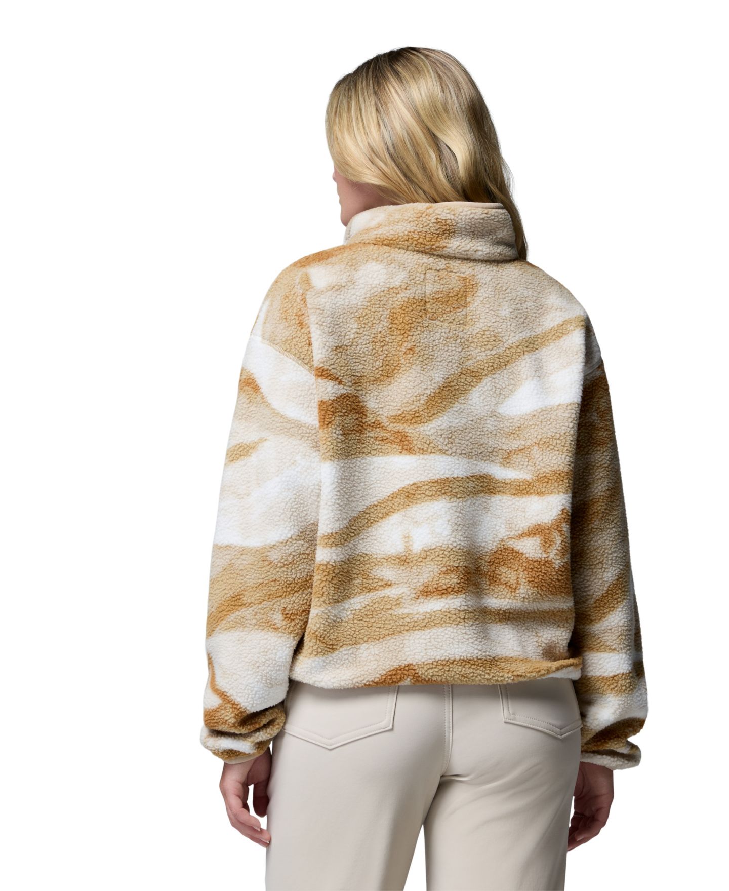 Женский топ Columbia Helvetia™ II Printed Cropped Half-Snap Fleece, цвет: Чёрный — фото 21