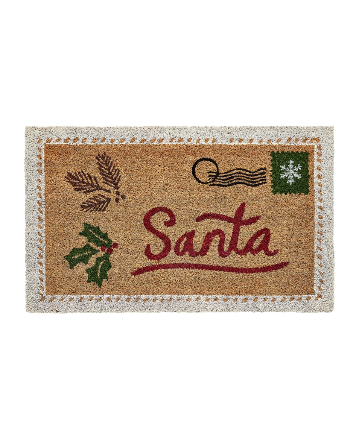Hallmark Holiday Santa Letter Multicolor Outdoor Coir Doormat, 18" x 30"
