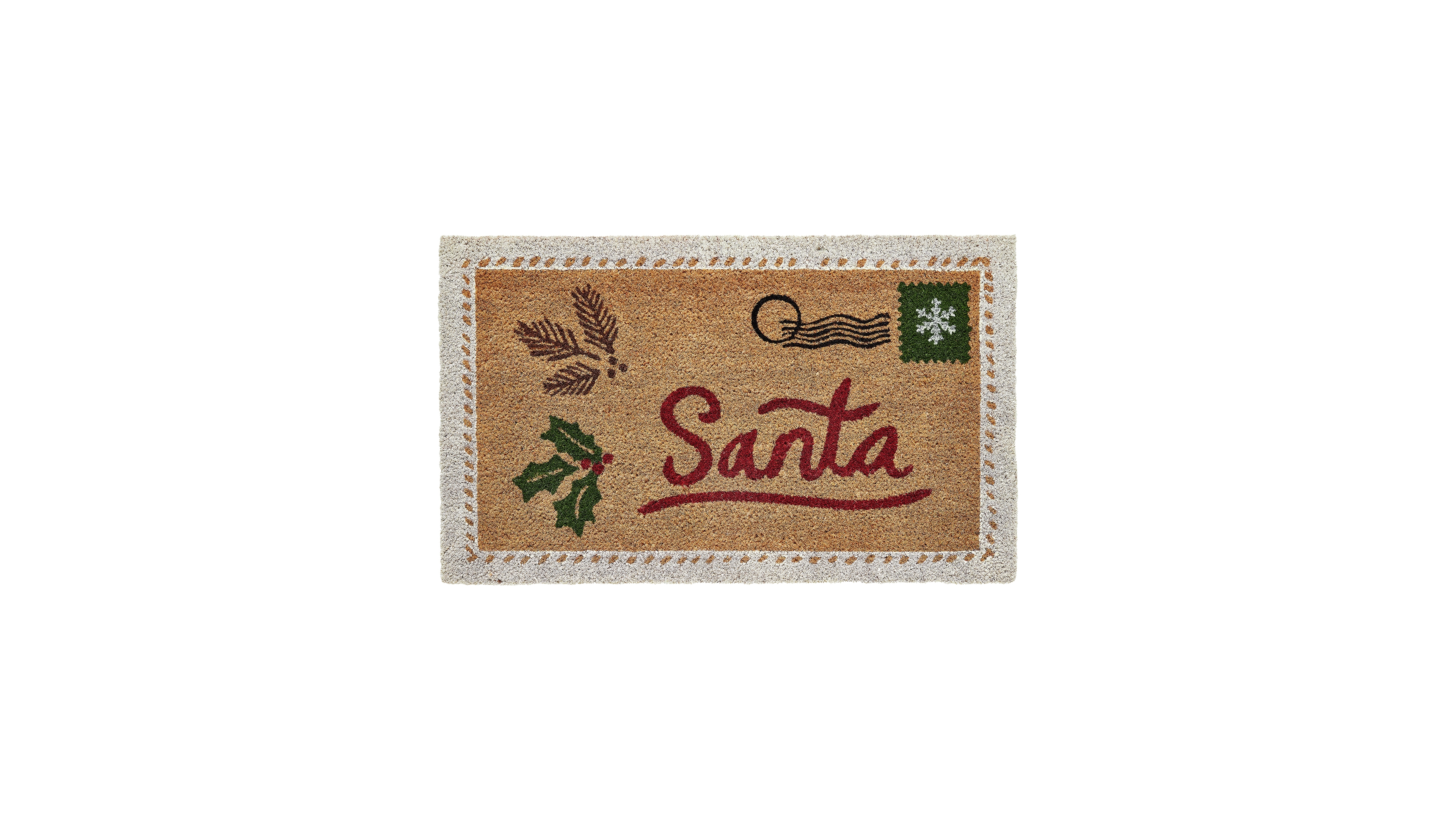 Hallmark Holiday Santa Letter Multicolor Outdoor Coir Doormat, 18" x 30"