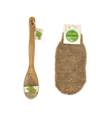 Glow Set: Bamboo Bath Brush and Sisal Hemp Gloves