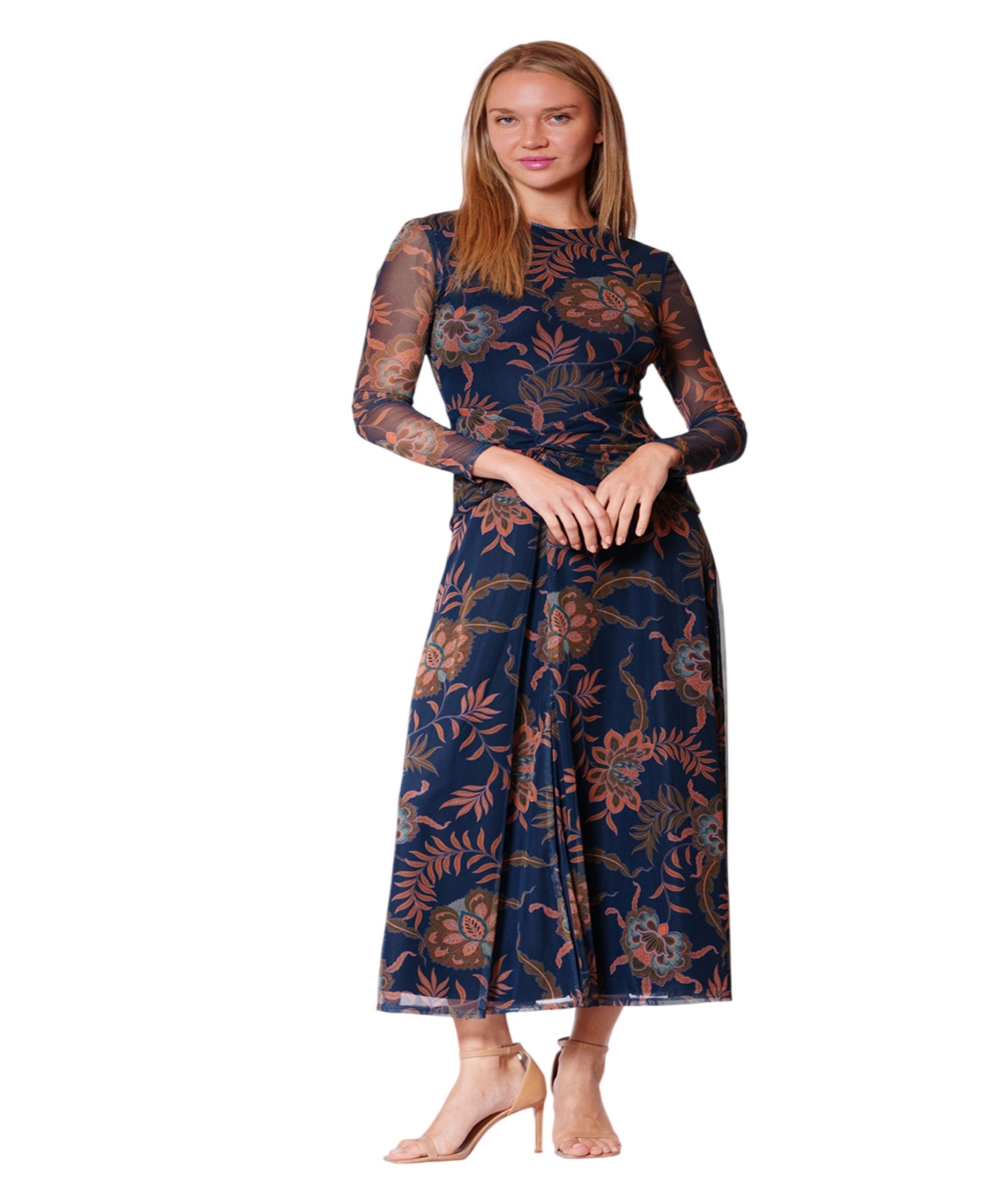 Julia Jordan Women's Ruched Floral Midi Dress