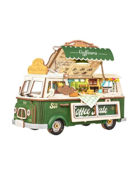 Детский конструктор Robotime Coffee Truck Leo 189-Piece 3D Wooden Puzzle Building Set, от 14 лет