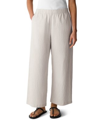 Eileen Fisher Women's Mid-Rise Wide-Leg Ankle-Length Pants, Regular, Plus And Petites