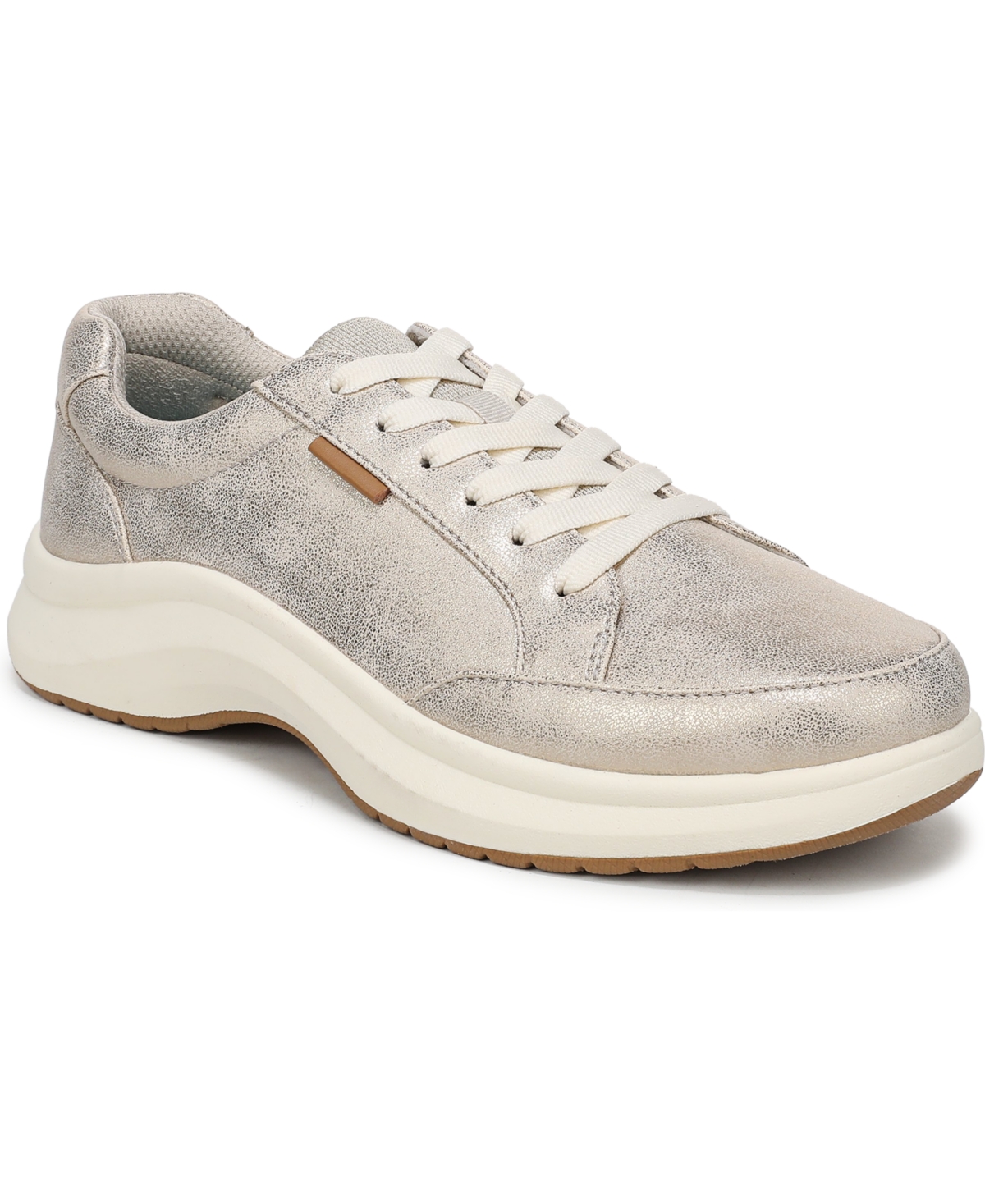 Dr. Scholl's Women's All Beyond Plantar Fasciitis Pain Relief Arch Support Lace-Up Sneakers - Champagne Faux Leather
