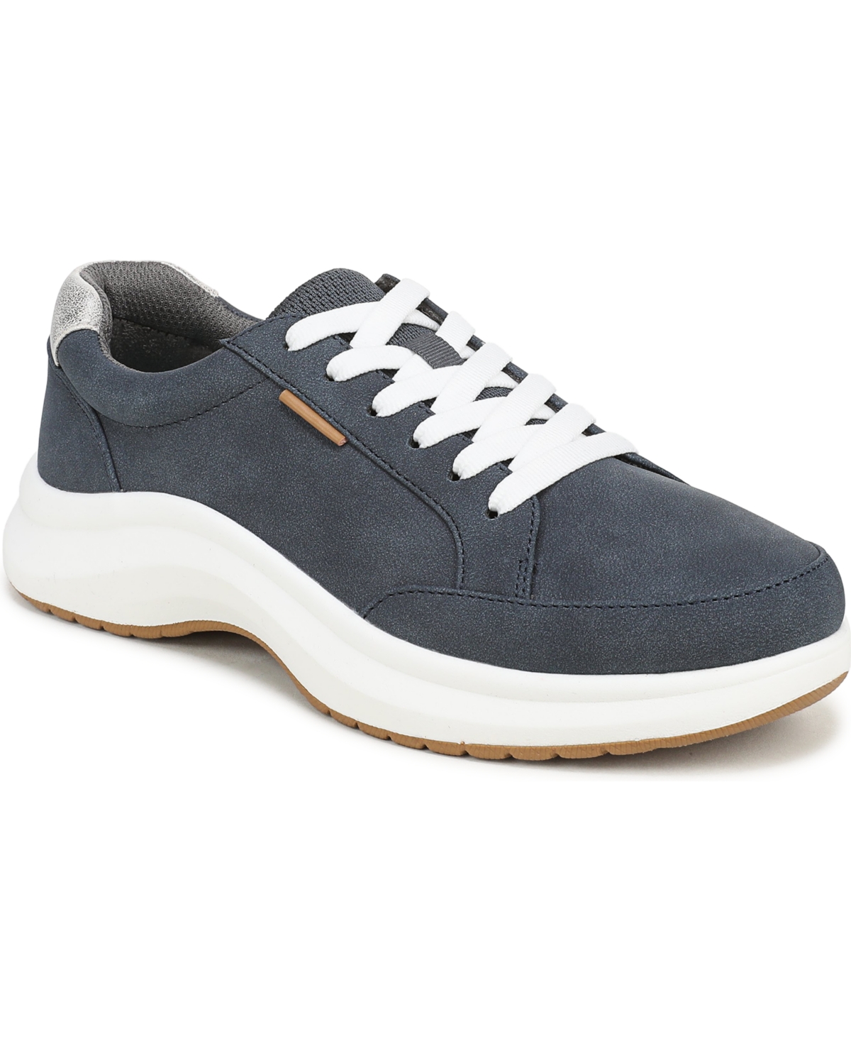 Dr. Scholl's Women's All Beyond Plantar Fasciitis Pain Relief Arch Support Lace-Up Sneakers - Oxide Navy Faux Leather