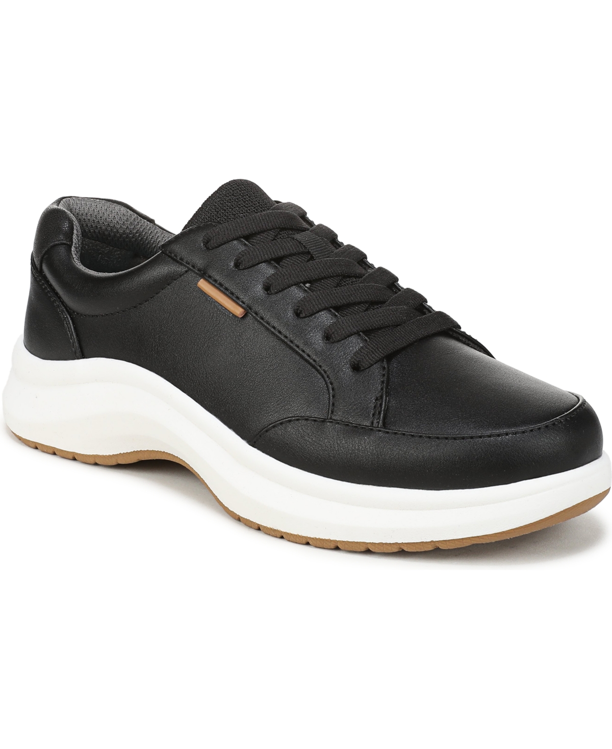 Dr. Scholl's Women's All Beyond Plantar Fasciitis Pain Relief Arch Support Lace-Up Sneakers - Black Faux Leather