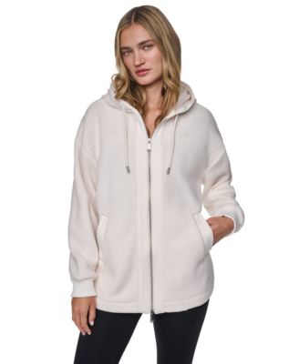 Women's Placid Sherpa Hooded High-Low Curved-Hem Jacket