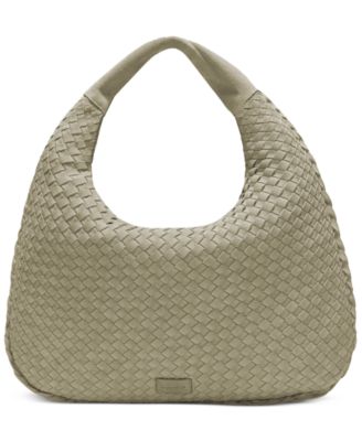 San Angelo Woven Leather Hobo Handbag