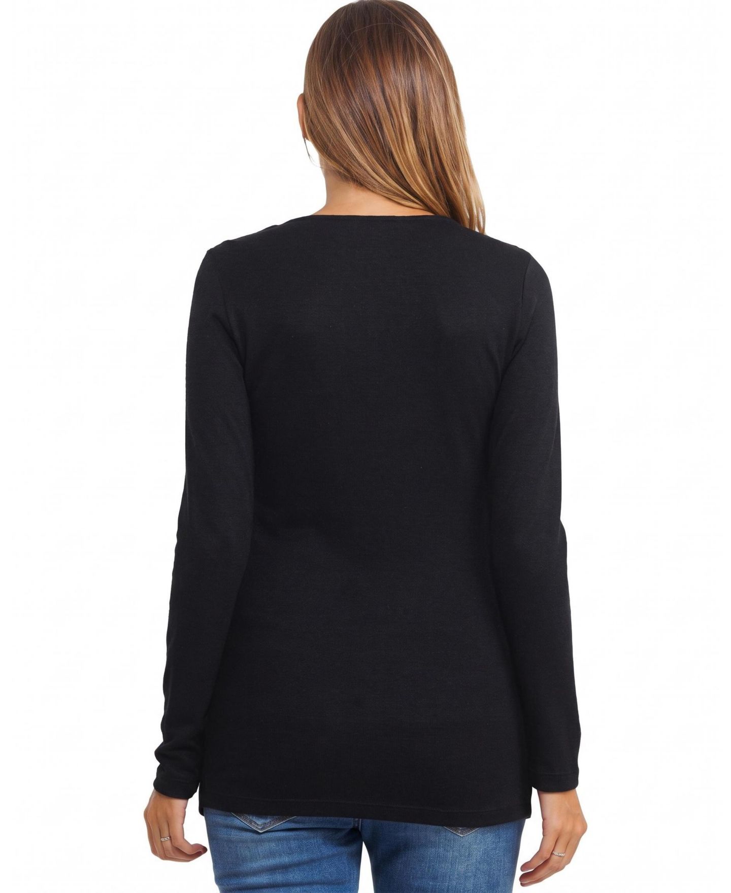 Женский топ Hello Miz Maternity Nursing-Friendly Twist-Front V-Neck Top, цвет: Чёрный — фото 4