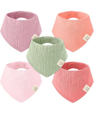 Lyra Muslin Bandana Bibs for Baby Boy, Baby Girl, 100% Cotton Baby Bibs for Drooling Teething Infant 0-36M