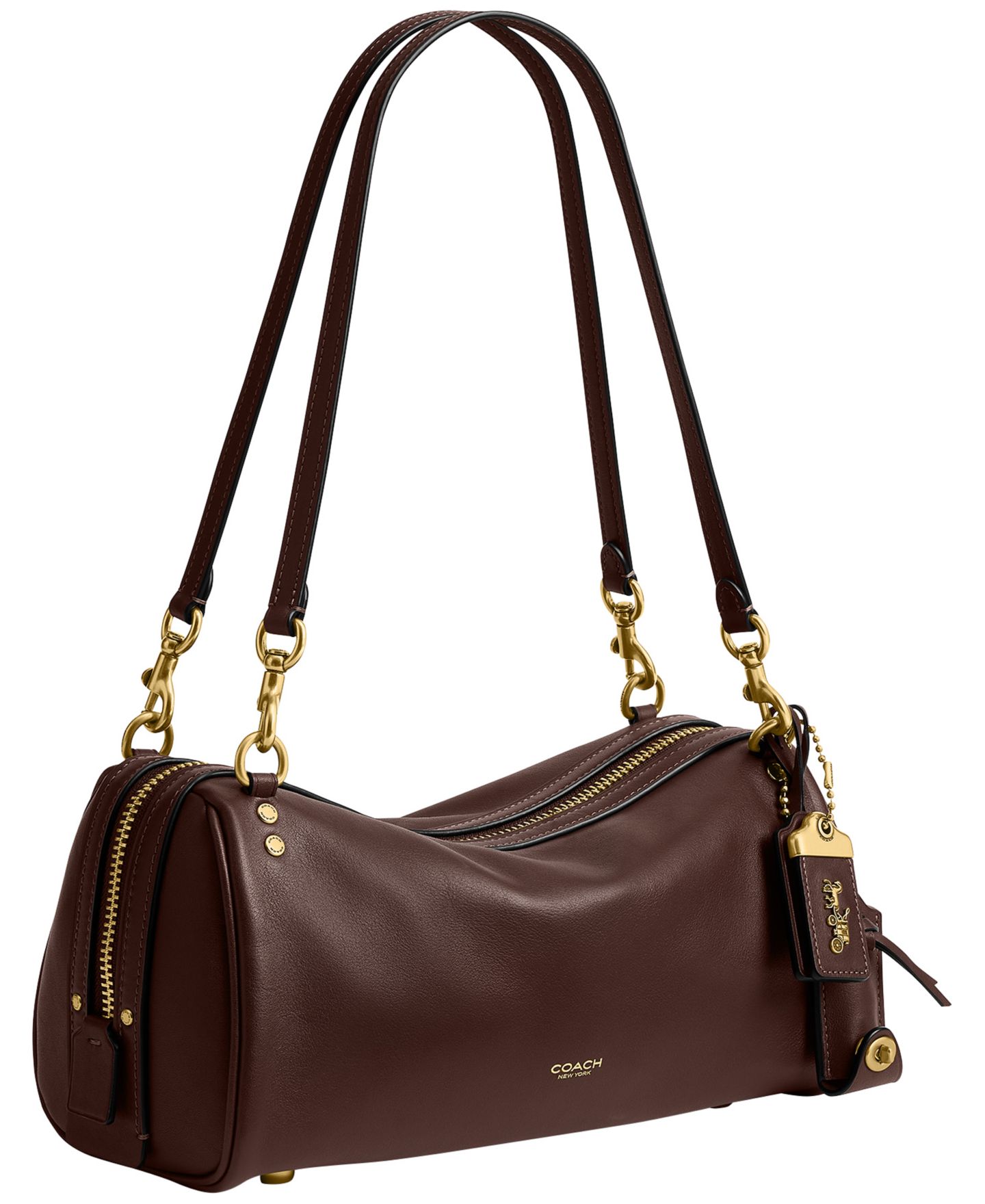 Женская сумка COACH Rogue Natural Grain Nappa Leather Small Shoulder, цвет: Латунный / Кленовый — фото 3