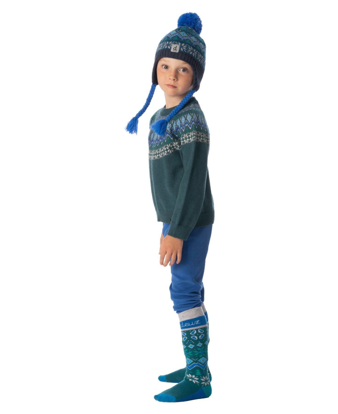 Свитер Deux par Deux Boy Knit with Nordic Jacquard для мальчиков, цвет: Тёмный зелёный — фото 5