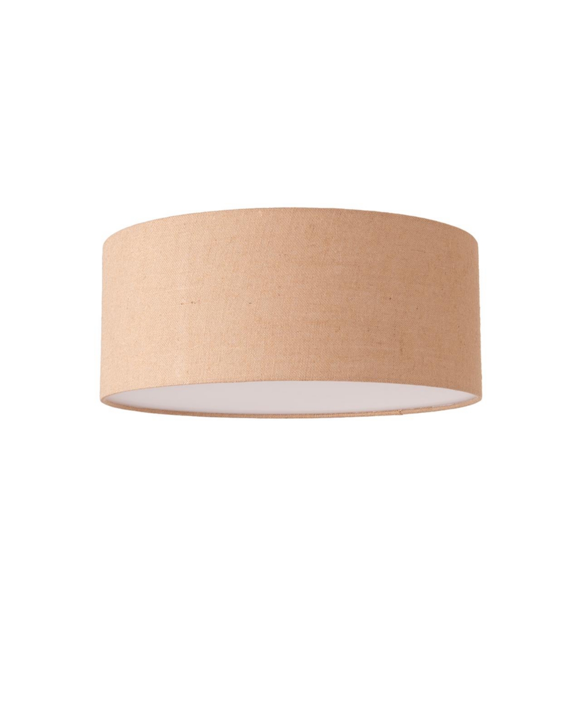 Nova Of California Stretch Flush Mount, Burlap Shade, Satin Nickel
