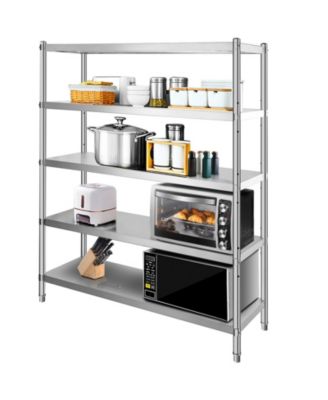 72 Inch 5-Tier Stainless Steel Rust-Resistant Adjustable Heavy Duty Shelving Unit