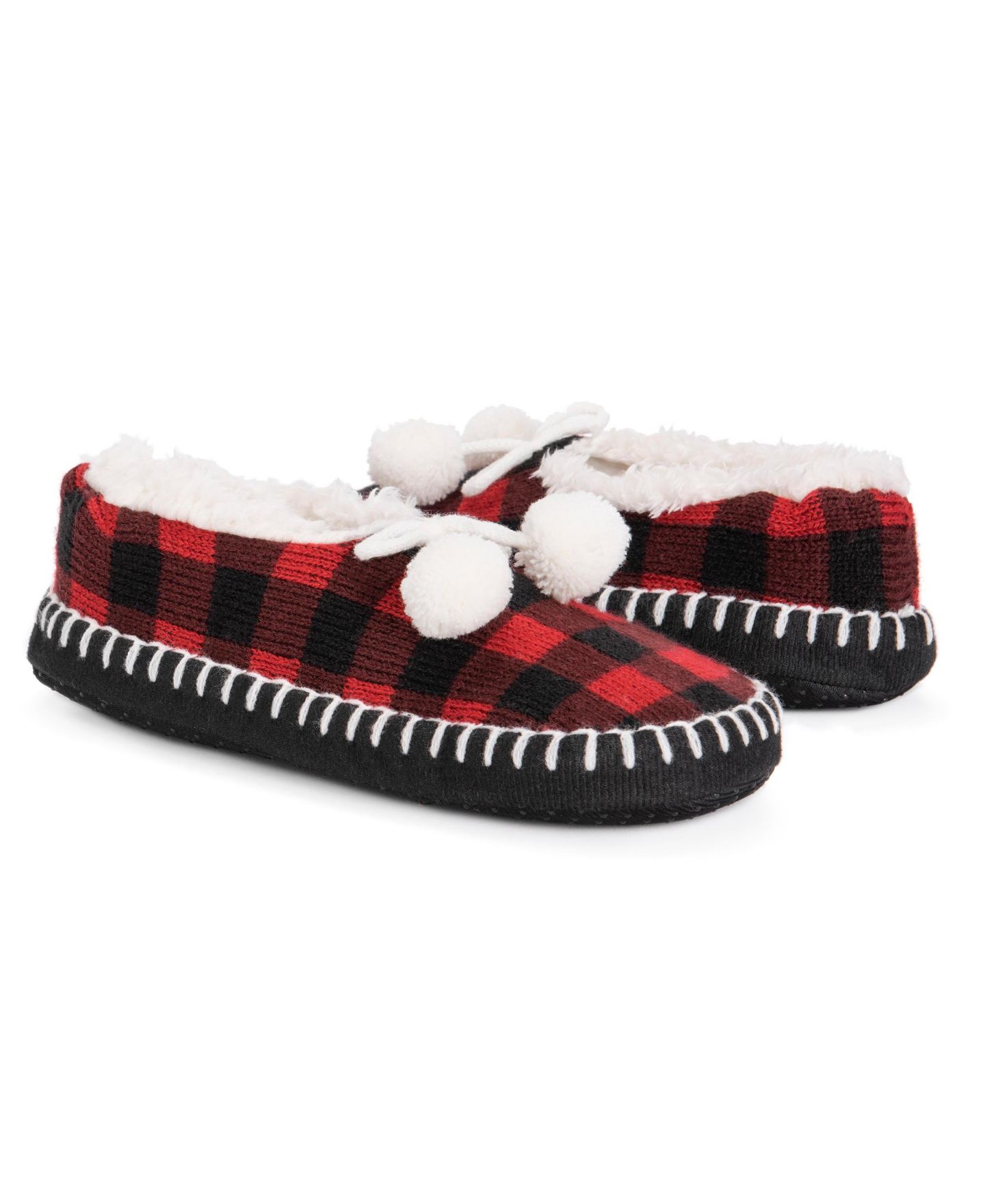 Мужские тапочки MUK LUKS Cuff Booties Slipper, цвет: Красный / Чёрный — фото 5