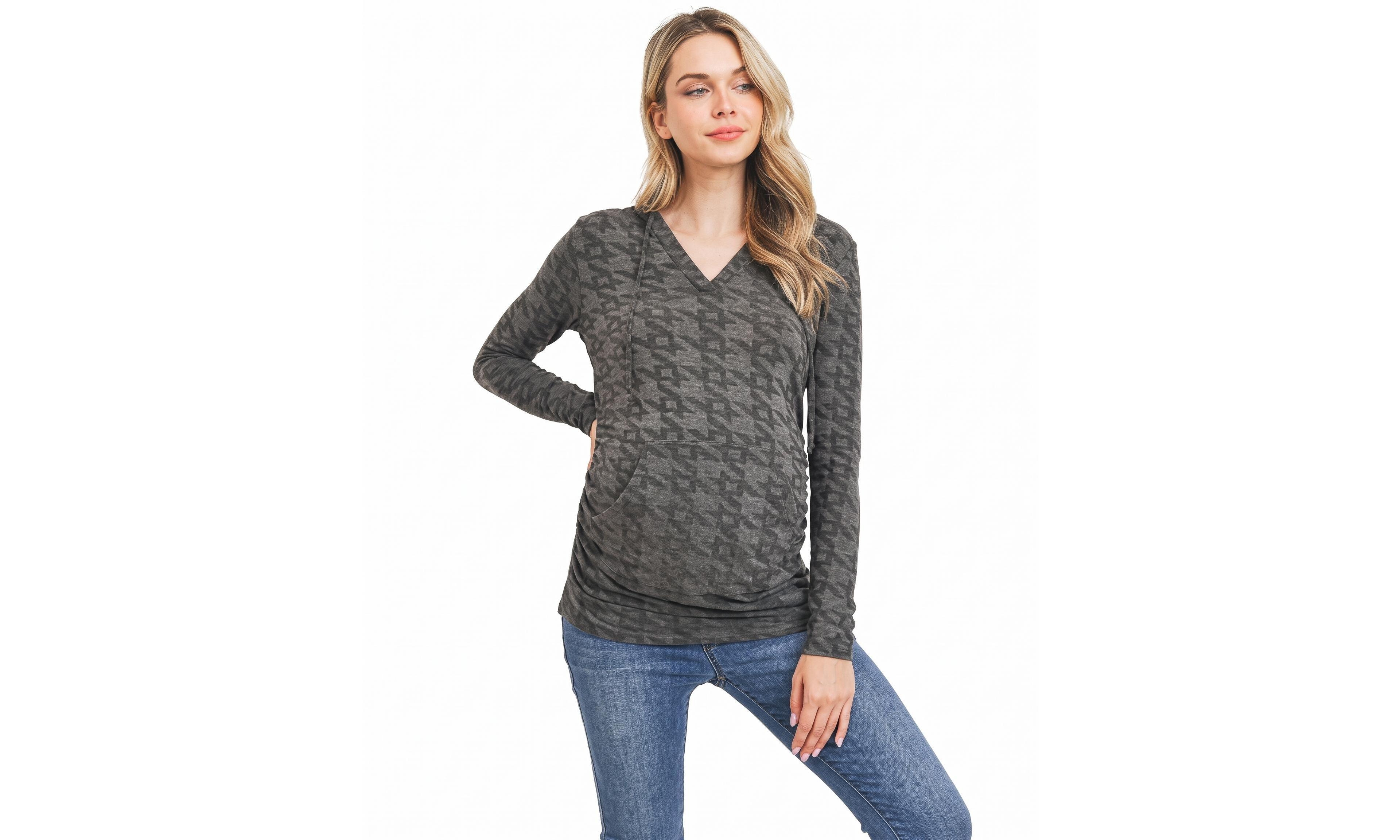 Hello Miz Women's V-Neck Pullover Hoodie