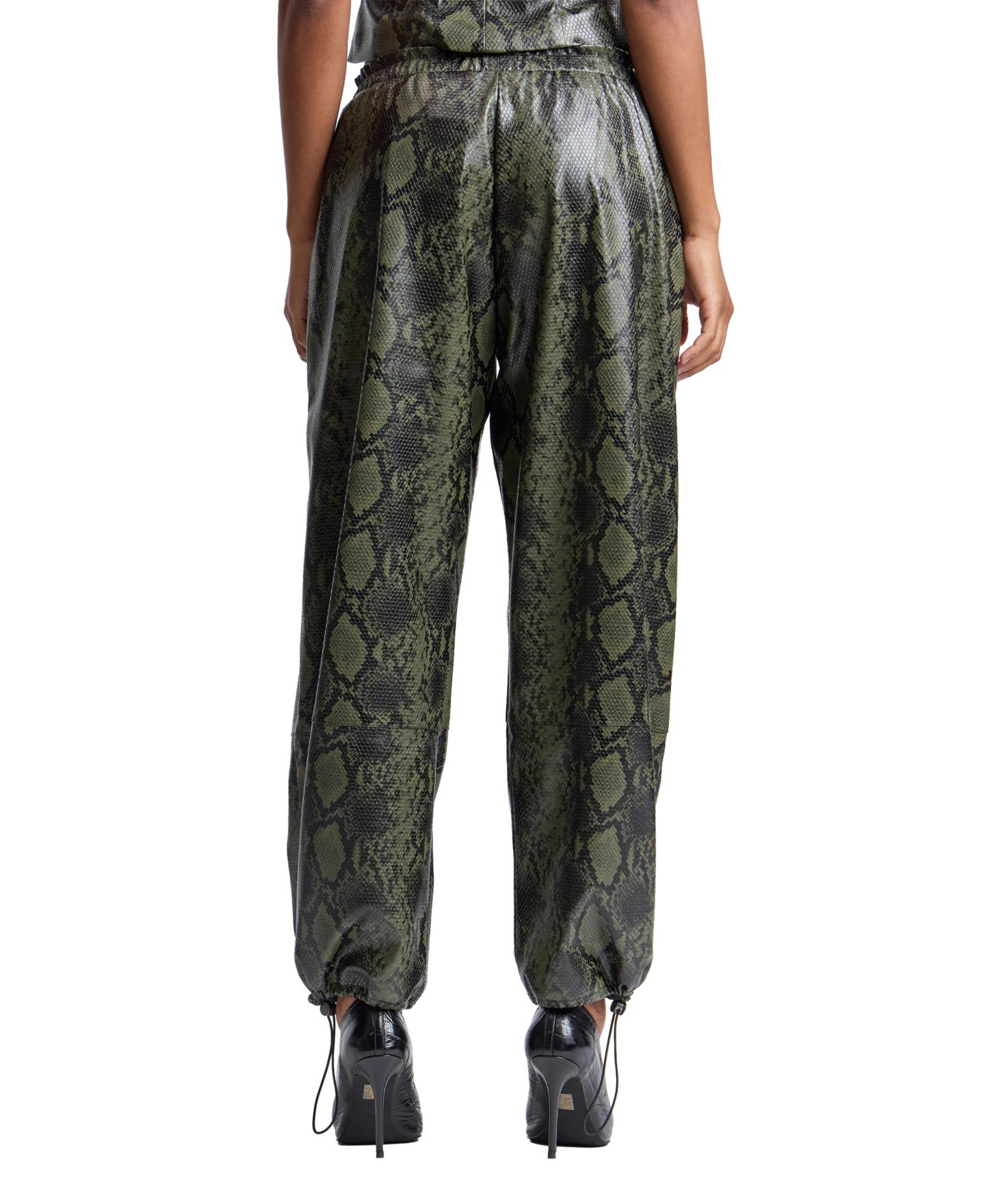 Женские брюки Avec Les Filles Faux-Leather Pull-On Elastic-Waist, цвет: Зелёный — фото 6