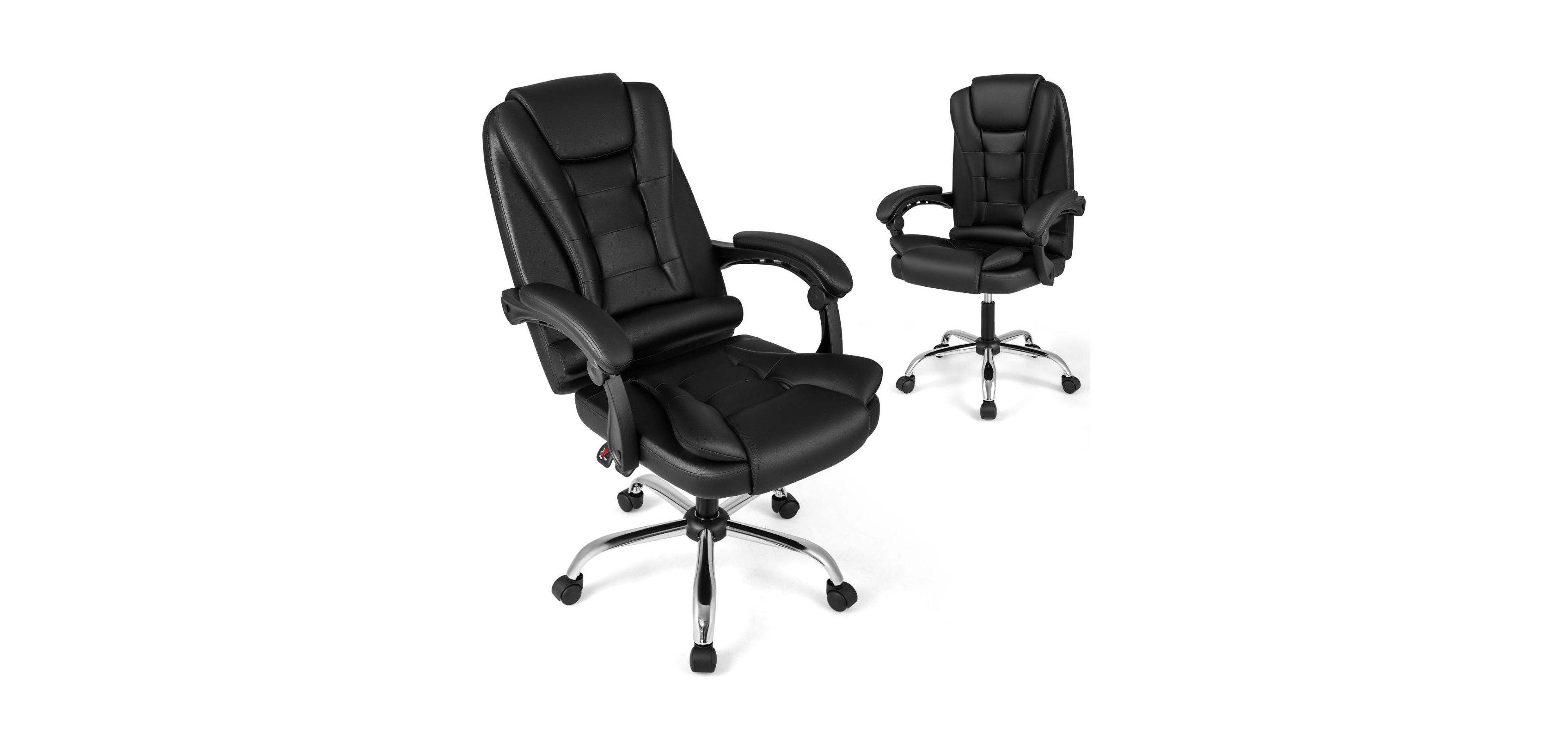 Mecale Big High Back Executive Chair with Linkage Armrests and Leather Padded Seat for Office