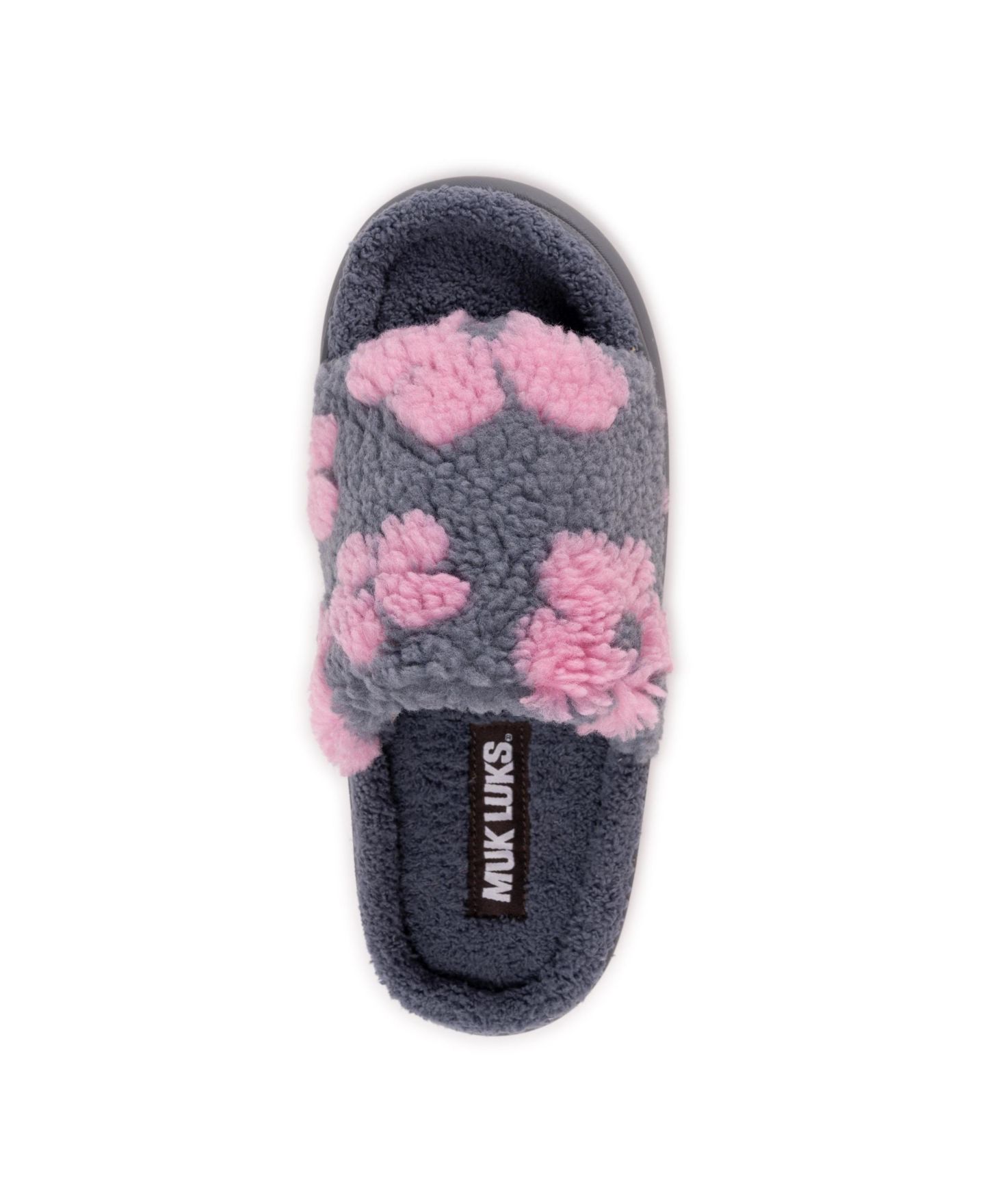 Женские тапочки MUK LUKS Marsai Slipper, цвет: Серый / Розовый — фото 9