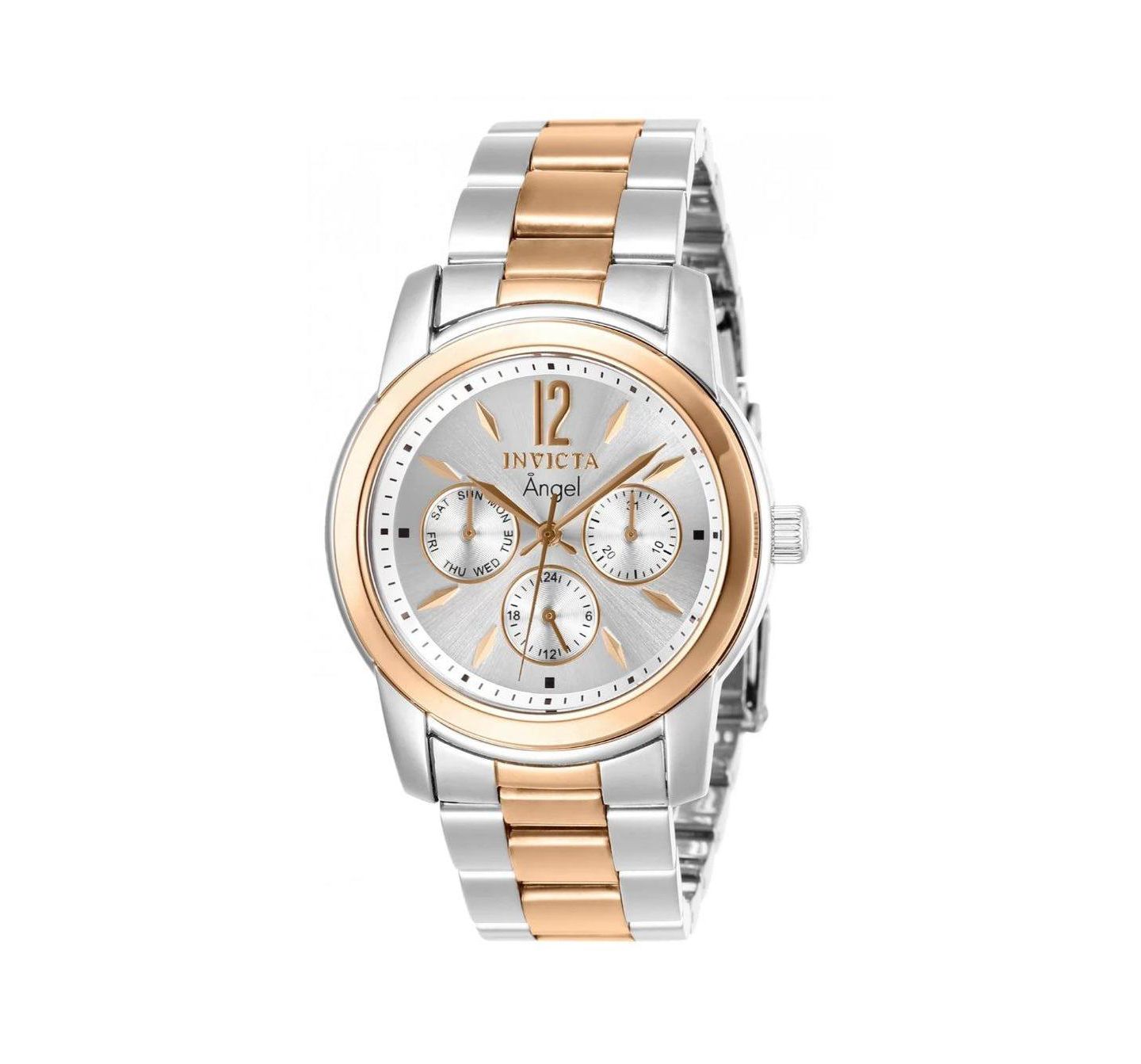 Женские часы Invicta Quartz Angel 3 Hand Water-Resistant Stainless Steel, 38mm, цвет: Розовое золото / Нержавеющая сталь — фото 1