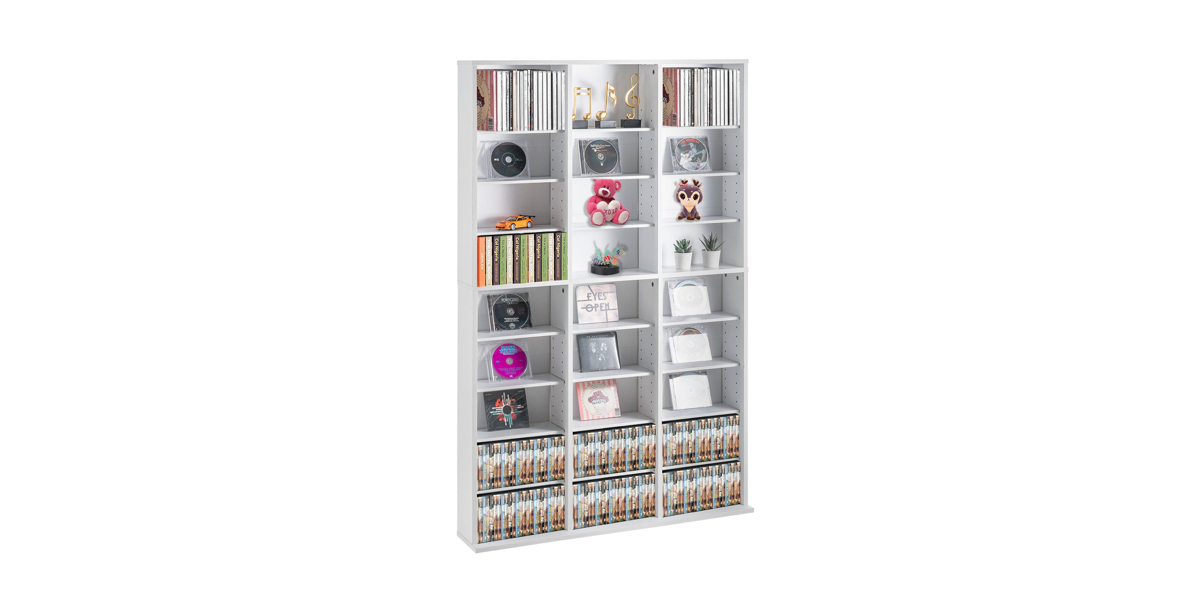 Sugift 9-Shelf 27-Compartment Engineered Wood Adjustable Media Storage Cabinet