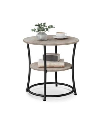 Round End Table With Steel Frame