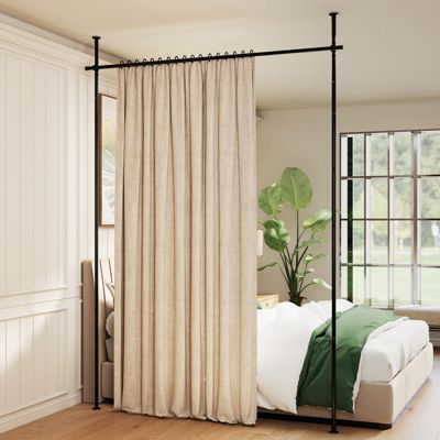 Room Divider Curtain Rod Adjustable Floor to Ceiling Tension Rodfor Bedroom