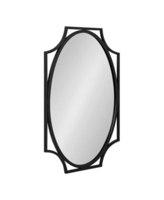 Rateau Scalloped Wall Mirror Decorative Wall Decor with Oval Mirror and Scalloped Outer Frame for Trendy Concentric Design
