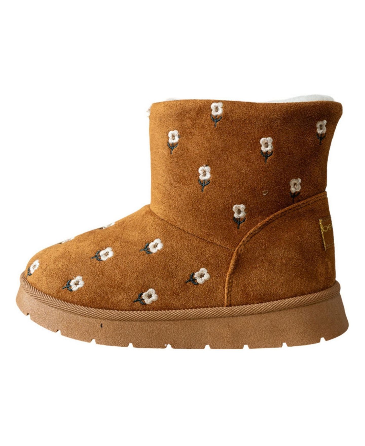 Ботинки Bebe Cozy Floral-Embroidered Rounded Toe Boots для девочек, цвет: Коньячный — фото 3
